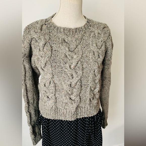 Tweed cable cropped sweater - Picture 3 of 4